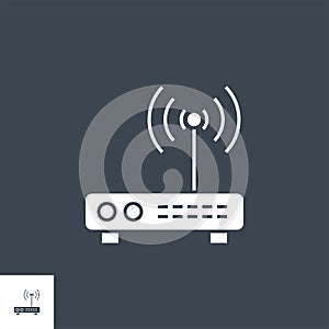 Router related vector glyph icon