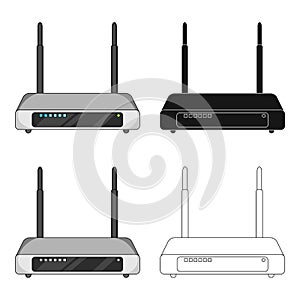 Router, single icon in cartoon style.Router vector symbol stock illustration web.