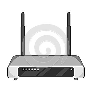 Router, single icon in monochrome style.Router vector symbol stock illustration web.