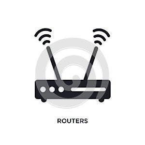 routers isolated icon. simple element illustration from technology concept icons. routers editable logo sign symbol design on