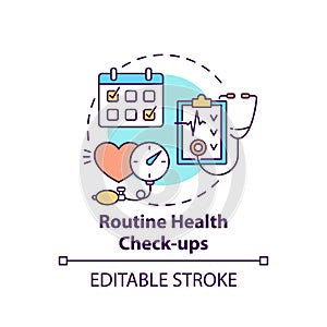 Routine health checkups concept icon