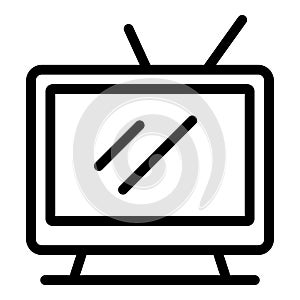 Daily routine tv set icon outline vector. Watch work day