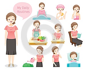 The Daily Routines Of Old Woman