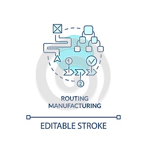 Routing manufacturing turquoise concept icon