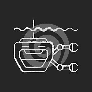 ROV chalk white icon on black background