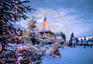 Rovaniemi - December 16, 2017: Santa Claus village of Rovaniemi, Finland