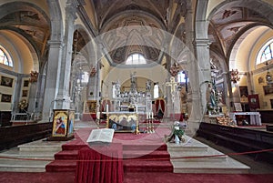 Rovinj, Croatia - August 30, 2007: Altar of the church of St. Euphemia, which is towering at the center of old town of Rovinj and