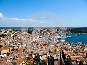 Rovinj, Istria, Croatia in summer. Aerial shot