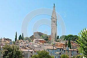 Rovinj, Istria, Croatia - Steeple of the church of Saint Euphemia