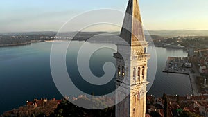 Rovinj Old Town Sunrise Aerial