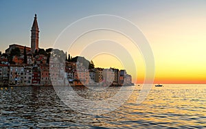 Rovinj at sunset, Istrian Peninsula, Croatia