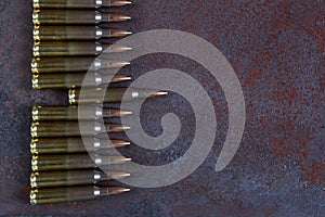 A row of ammunition.