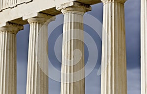 Row of ancient Greek pillars