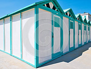 Row of beach huts