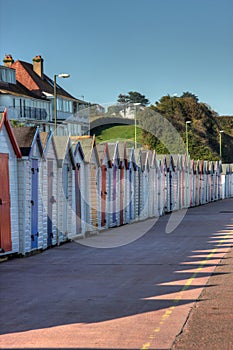 A row of beach huts