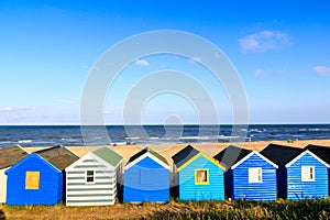 Row of Beach Huts at Southwold Beach