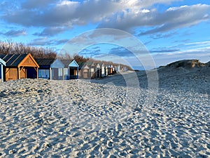 Row of beach huts at West Wittering