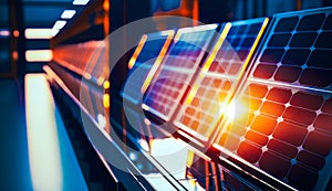 Row of benches sitting next to each other. Generative AI