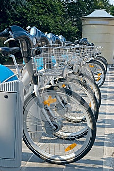 Row of bicycles, a public transport in Luxembourg