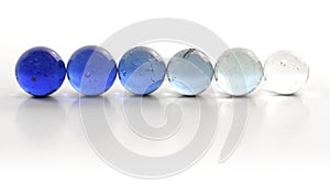 Row of Blue Marbles