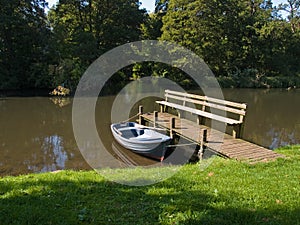 Row boat in a beautiful river