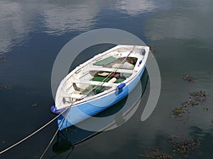 Row boat in harbour