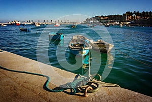 Row Boats Anchored in Cascais