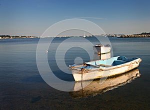 Row Boats Anchored in Poole Harbour