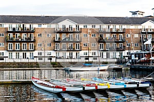 Row of Boats Decorated with Different Colours photo