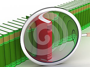 Row of books on a white background.