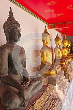 Row of Buddha Statues at Wat Phra Kae, Temple of the Emerald Buddha