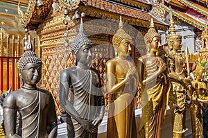 Row of buddhas at Wat Prathat Doi Suthep, Chiang Mai, Thailand