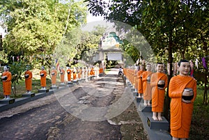 Row of Budhist monk statues