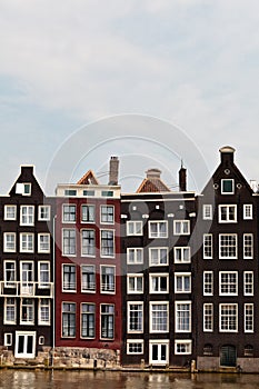 Row of canal houses in Amsterdam