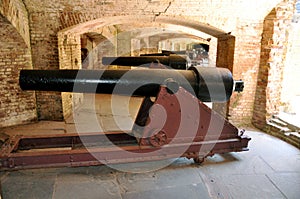 Row of Cannons in a Fort