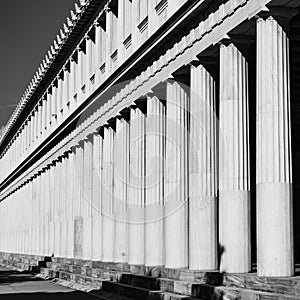 Row of cassical greek columns