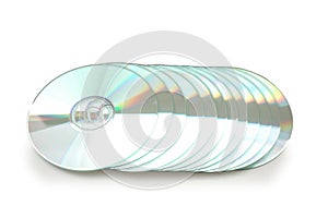 Row of CD's isolated