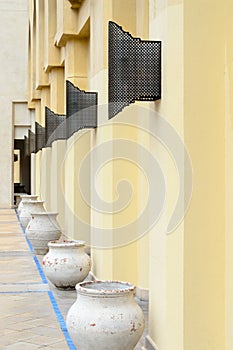 Row of ceramic vases on the street, Dubai