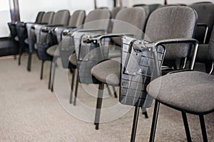Row of chairs in conference rom university