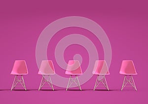 Row of chairs with one odd one out. Job opportunity. Business leadership. recruitment concept. 3D rendering