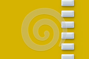 Row of chewing gums. Mint bubblegums