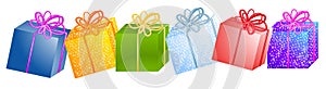 Row of Christmas Gifts Clipart