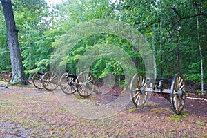 Row of Civil War Cannon
