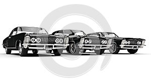 Row Of Classic American Cars