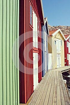 Row of colored houses, Smogen, Sweden.