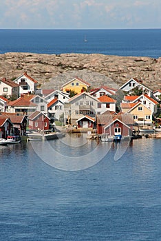 Row of colored houses, Smogen, Sweden.