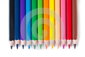 Row of colored pencils photo
