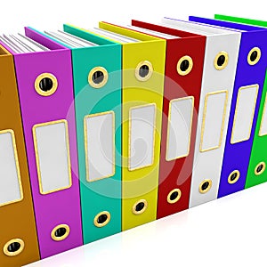 Row Of Colorful Files For Getting Organized