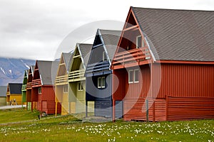 Row of Colorful Houses in Longyearbyen, Svalbard