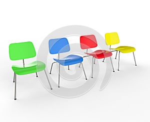 Row Of Colorful Office Chairs